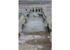 Plaża w Ustce pokryta lodem, fot.Karolina Surowiec