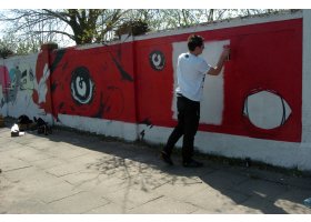 Graffiti Jam w Słupsku 2013. Ściany przykrył Witkacy, fot.SAS