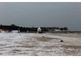 Ustecka plaża pokryta lodem, fot.Karolina Surowiec