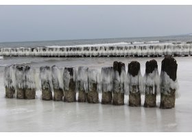 Plaża w Ustce pokryta lodem, fot.Karolina Surowiec